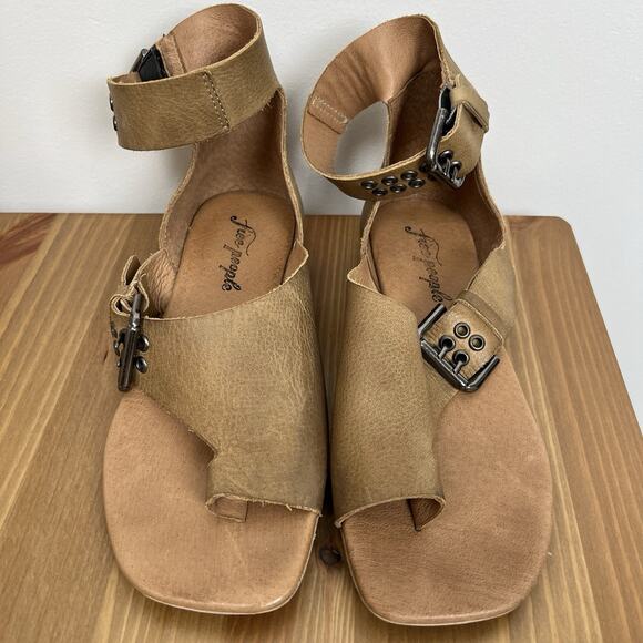 Free People EU 37 US 6.5 Marco Leather Gladiator Boot Sandal in Sandstone Tan - Picture 1 of 8